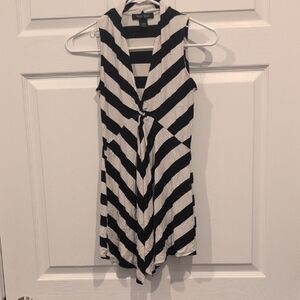 Chico's Black and White Diagonal Striped Tunic